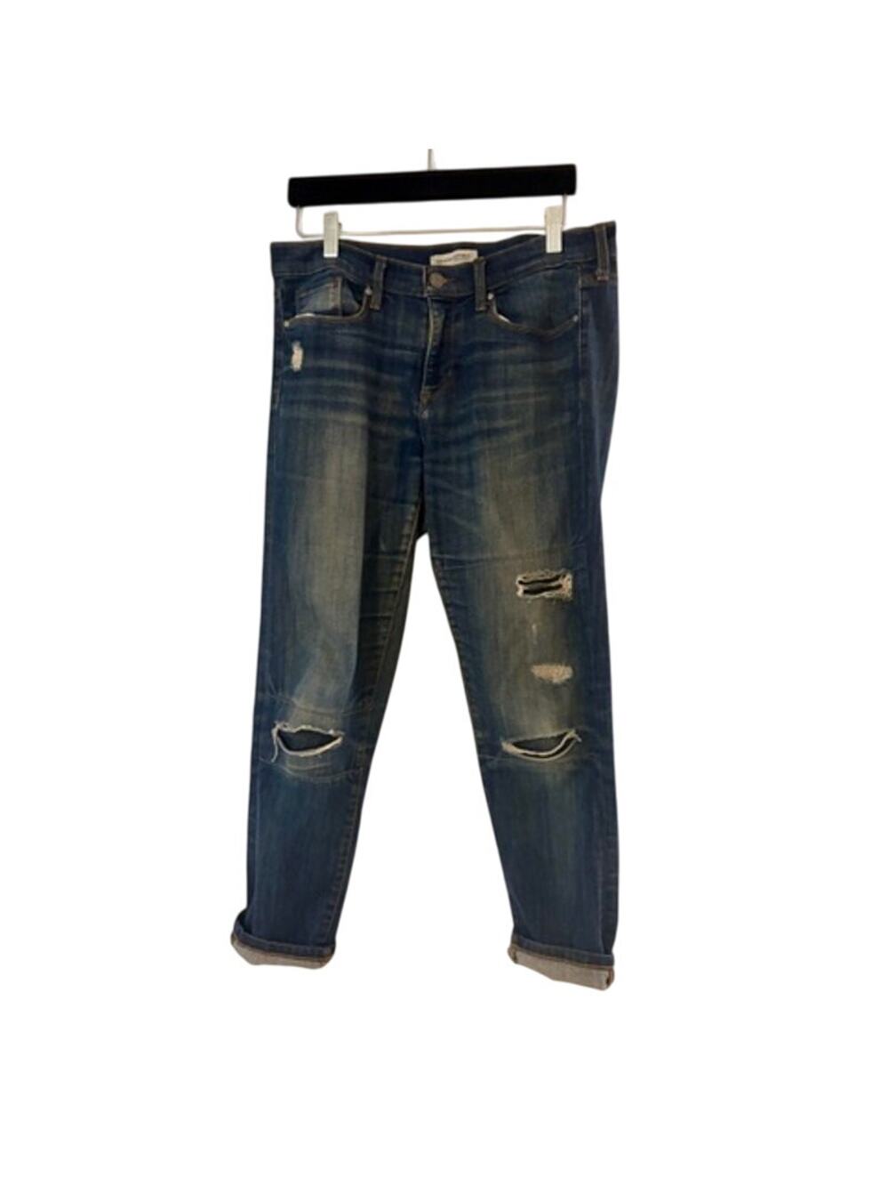 Banana Republic Skinny Ankle Jeans Size 29 Distressed Medium Wash Womens Denim